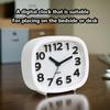 1pc minimalist bedside square quartz alarm clock, creative 3D digital clock face, home decoration, festival gift, battery free