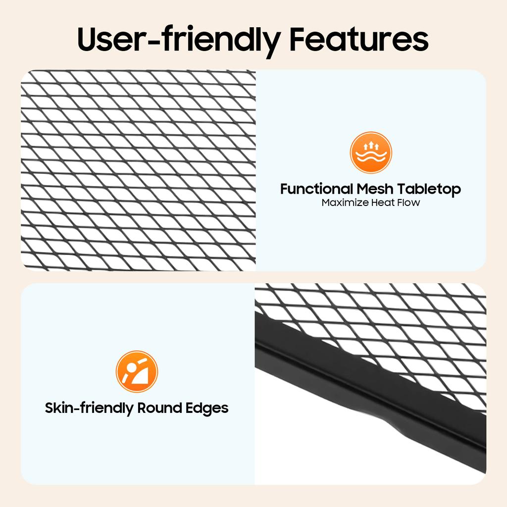 Portable Folding Grill Rack, Outdoor Camping BBQ Cooking Mesh Grate, Lightweight Iron for Picnic Hiking, Holds 44lbs