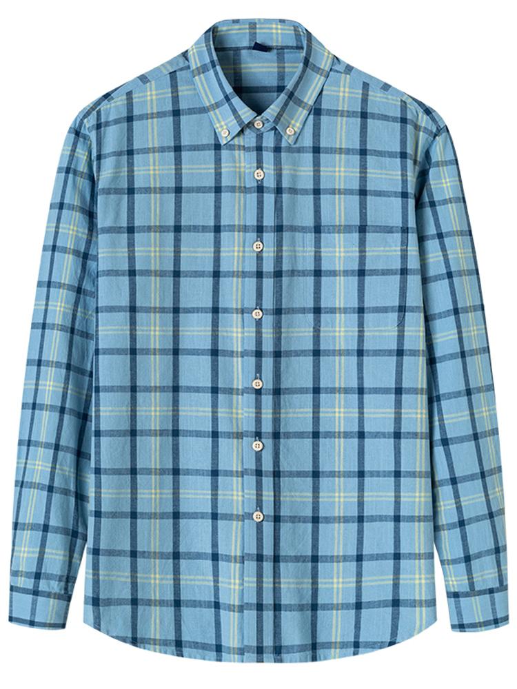 

Мужская полуформальная клетчатая рубашка на пуговицах с длинным рукавом для весенне-летнего бизнеса, шикарные рубашки из смеси хлопка и льна