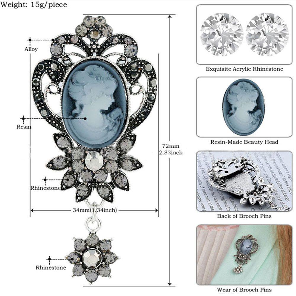 1PC Queen Rhinestone Boutonniere Vintage Fashion Accessories Brooch Pin Christmas Gift Jewelry