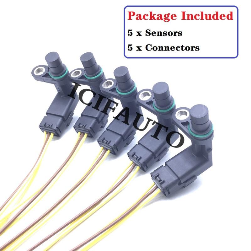 5 X for BMW Mini Citroen Peugeot Camshaft Position Sensor+Connector 0232103064, 13627588095, 13627566052, 13627570191,1920-LS
