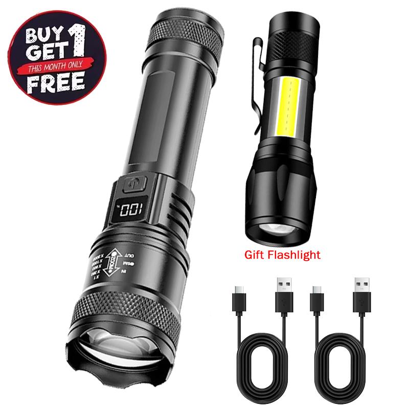 Powerful Mini LED Flashlight COBtXPEZoom Torch Built In Battery USB Rechargeable With Pen Clip Outdoor Camping Emergency Lamp