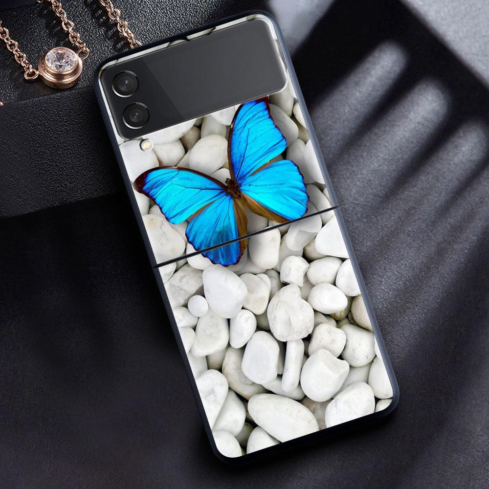 

Чехол-бабочка для Samsung Galaxy Z Flip 3, жесткий силиконовый противоударный чехол из ТПУ, роскошный чехол для телефона Samsung Z Flip3 5G