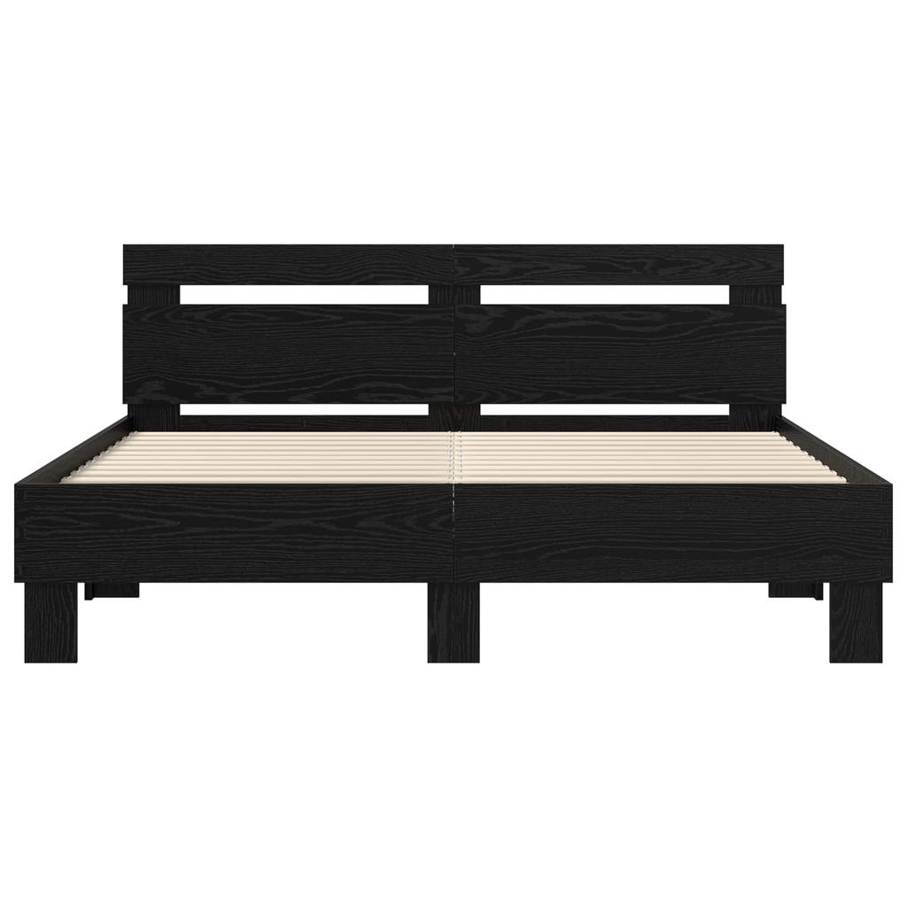vidaXL Bettrahmen Schwarz Eichen-Optik 140 x 200 cm Holzwerkstoff