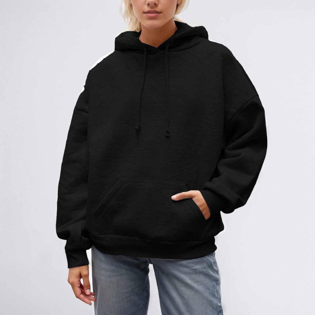Women's Casual Round Neck Long Sleeve Sweatshirt Color Sweatshirt