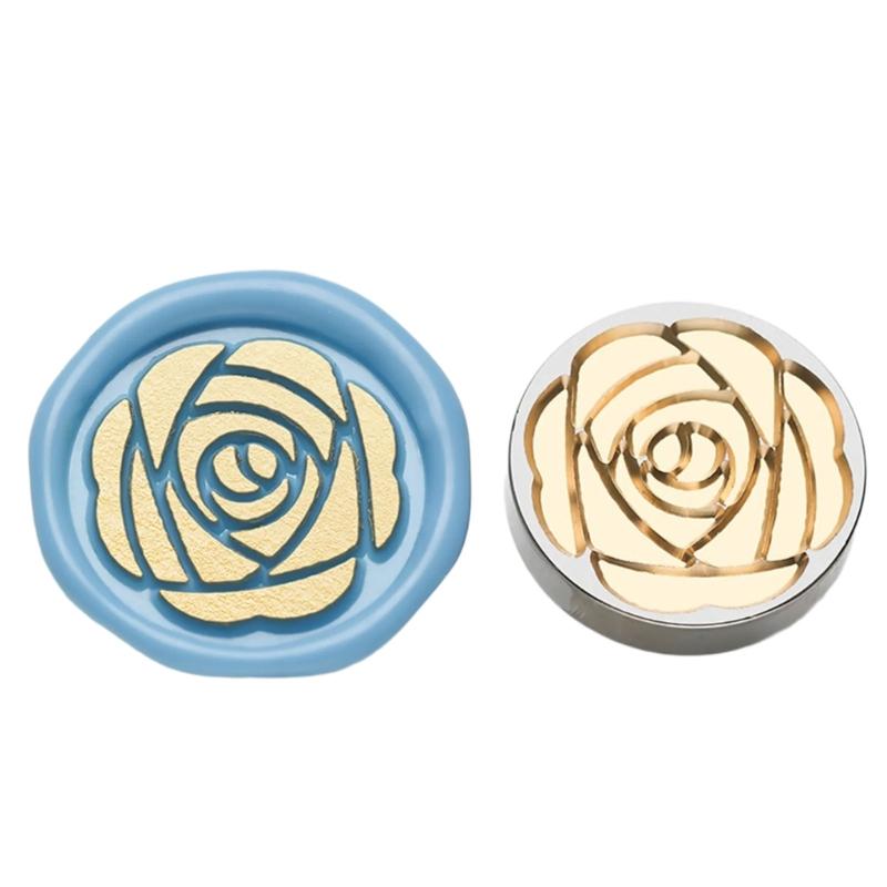5Pcs Butterfly Rose Embossed Seal Stamp Replaceable Seal Stamp Head for Letter Envelope Christmas Card Party Invitations