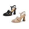 Mode Zomer Nieuwe Dames Hoge Hakken Designer Sandalen Platform Effen Kleur Schoenen Leer Sexy Stiletto's Elegante Feestjurk Banket Pumps