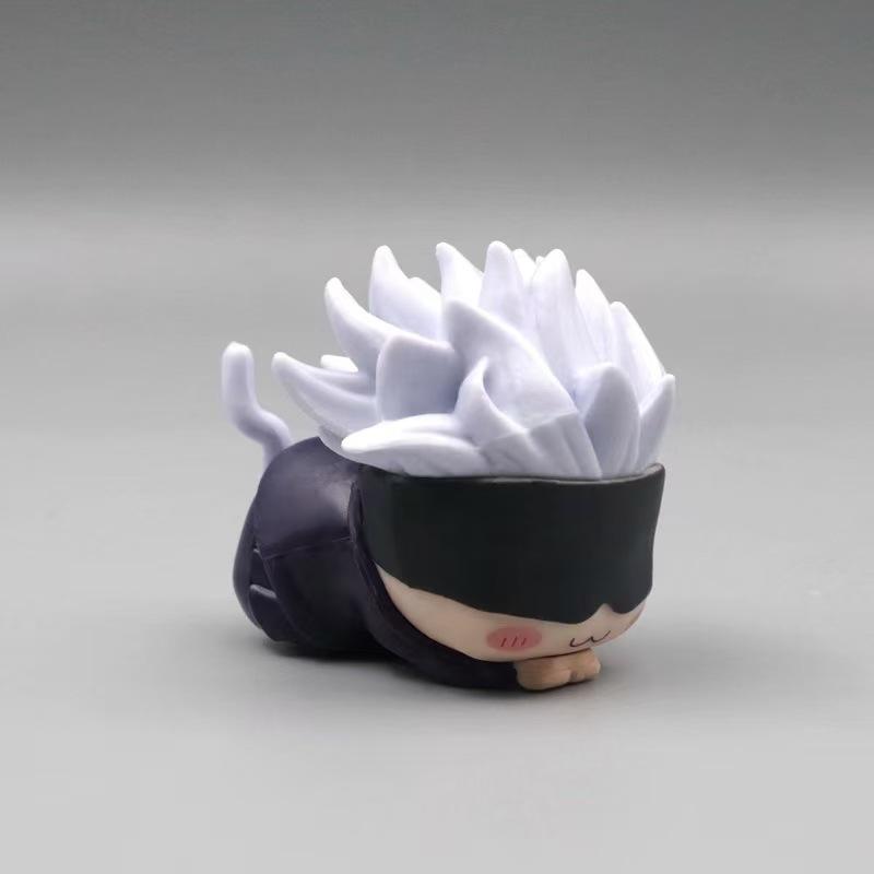 Anime cute Jujutsu Kaisen Gojo Satoru lie prone Car decoration ornament DIY materials Toys For Children Doll decoration 6cm