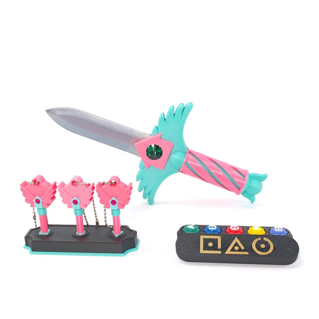 Korean Traditional Game Season 3 Props Keychain Necklace Pendant & Knife Game Props for Family Squids Parties Gifts