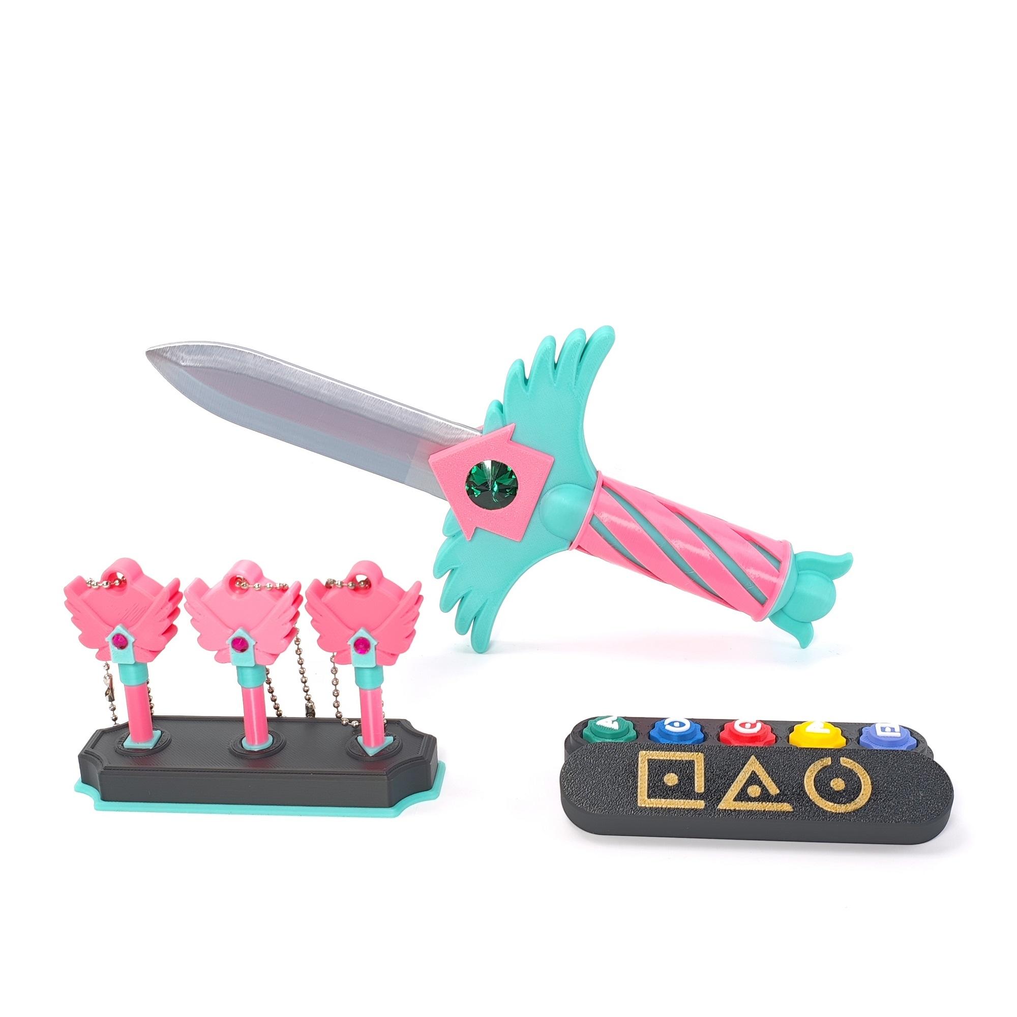 

Корейська традиційна гра Сезон 3 Реквізит Брелок Намисто Підвіска та Ніж Ігрові реквізити для Сімейних Вечірок Кальмарів Подарунки