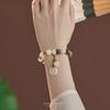 Jiaou Tiancheng Natural Green Sandalwood Bracelet, New Chinese Style Green Bracelet, Women's Antique-Inspired Gift
