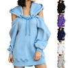 Felpa con Cappuccio Colorata alla Moda da Donna con Manica Lunga Felpa Casual per l'Uso Quotidiano