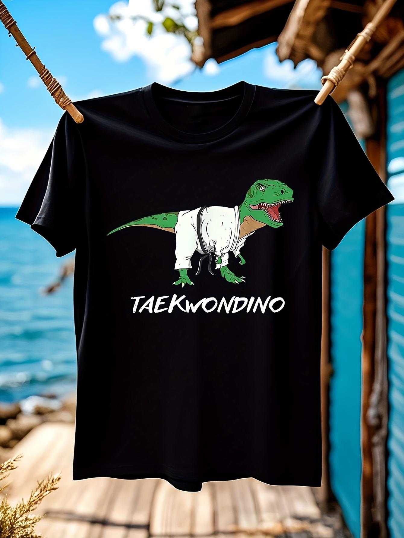Funny Taekwondo TRex Dinosaur Martial Arts Graphic Tshirt... M