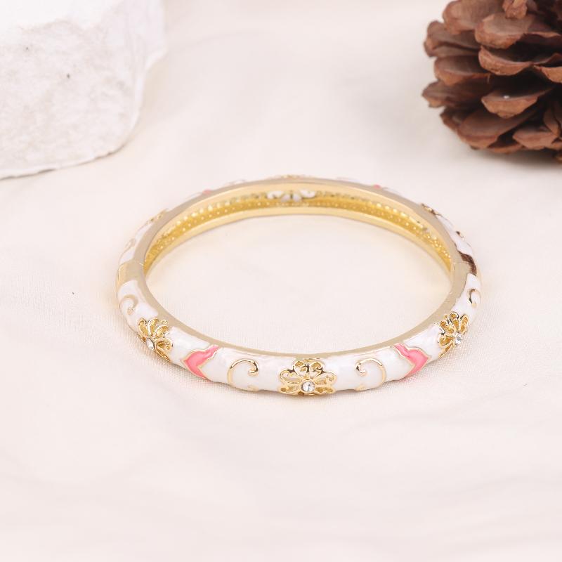 Vintage Emaille Blumen Armreif Ethnischer Stil Cloisonné Armreif Elegant Luxuriös Exquisite Armreifen Für Frauen Modeschmuck