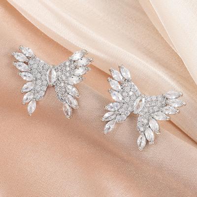 ZAKOL Modne Kolczyki Sztyfty Motyl Cyrkonia Dla Kobiet Dziewczyn Metal Kryształ Akcesoria na Uszy Impreza Urodziny Codzienny Cyrkon