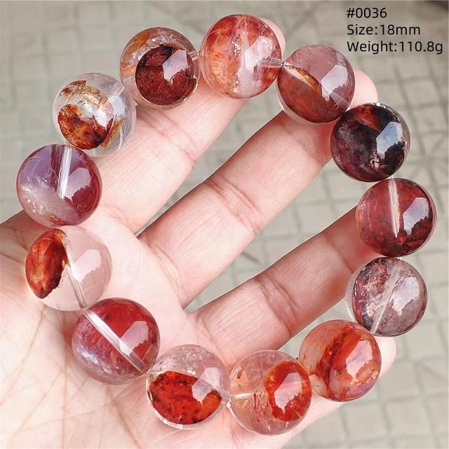 Natural Red Limonite Quartz Trendy Strand Bracelet Rare Stretch Yellow Phantom Round Beads Women Men Jewelry AAAAA