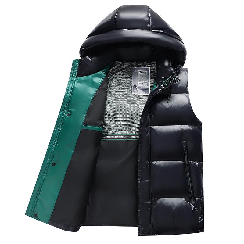 

Men s Stylish Hooded Sleeveless Down Vest - Versatile, Warm, Casual Attire for Autumn/Winter 2025 2XL (185) темно-синього кольору