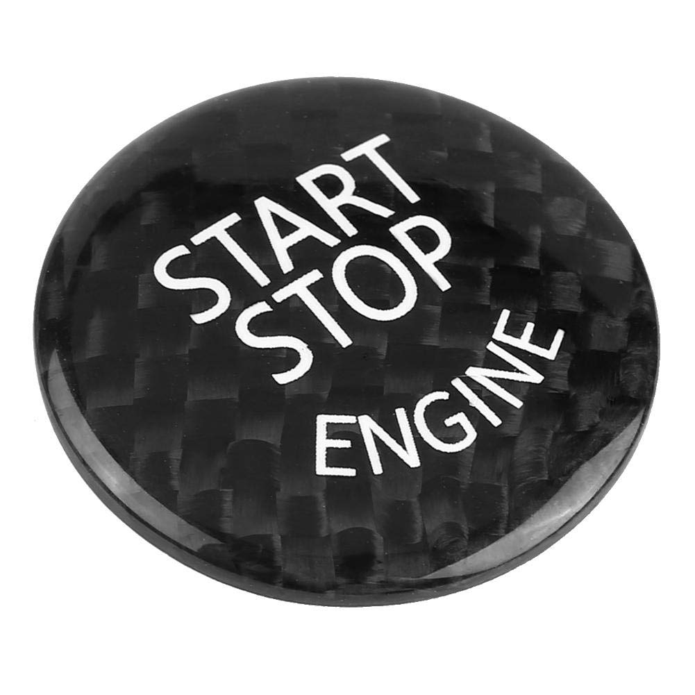 Car Engine Start Stop Button Switch Cover Trim Black Carbon Fiber Ignition Key Ring Sticker Fit for 3 Series E90 E91 E92 E93 E60 E83 E84 X5 X6 E70