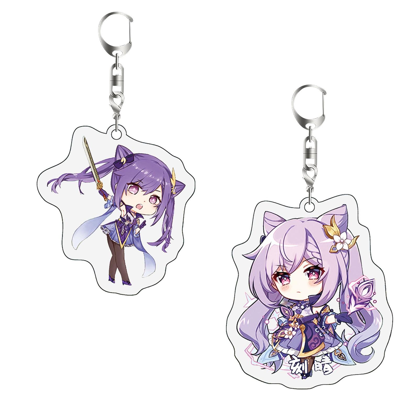 

Anime Style Character Keychain Set with Durable Metal Key Rings and Acrylic Charms for Bag Accessories and Collectibles