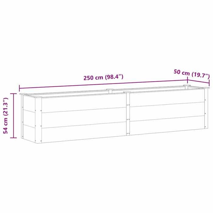 Jardinière 250 x 50 x 54 cm WPC Gris