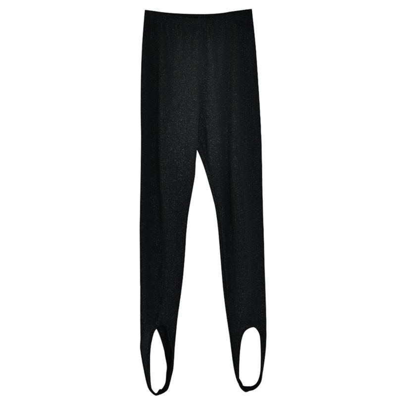 

Европейские и американские сексуальные яркие шелковистые высокоэластичные укороченные леггинсы для йоги, спортивные штаны, женские леггинсы для йоги Black S