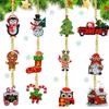 12pcs/Set DIY Diamond Painting Christmas Keychains Double Sided Crystal Rhinestones Key Chains Diamond Art Christmas Ornaments