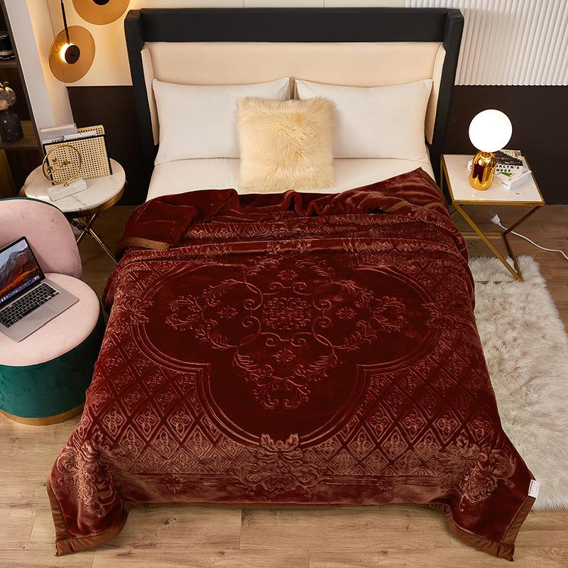 Winter Warm Double-layer Thick Raschel Blanket