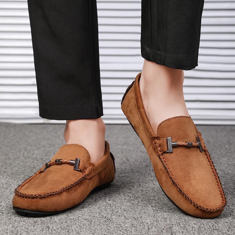 Four Seasons of High Quality Handmade Foreign Trade Fashion Loafers Men Trend Set Wear Lazy Bean Shoes Soft Soled Driving Shoes