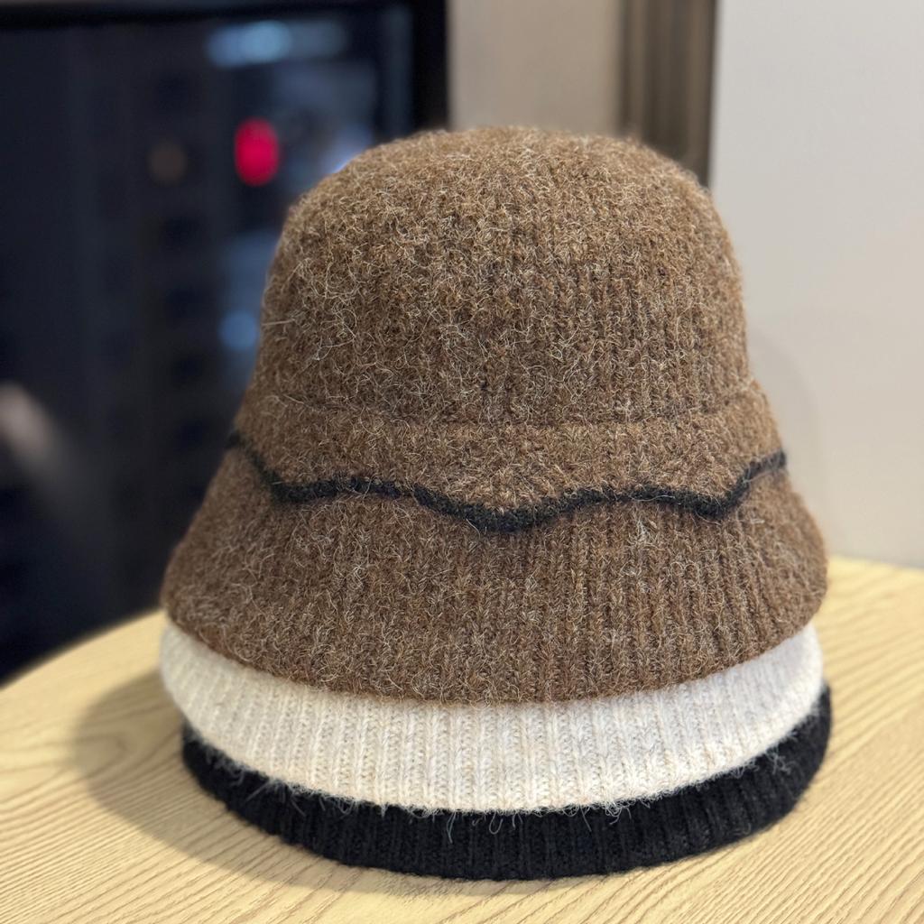 Knitted Fisherman Hat for Women in Autumn and Winter Simple and Versatile Small Basin Hat Cold Proof and Warm Bucket Hat