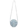 YONBEN Women's PU Circle Crossbody Bag with Zipper and Adjustable Knotted Shoulder Strap, PuFog Blue