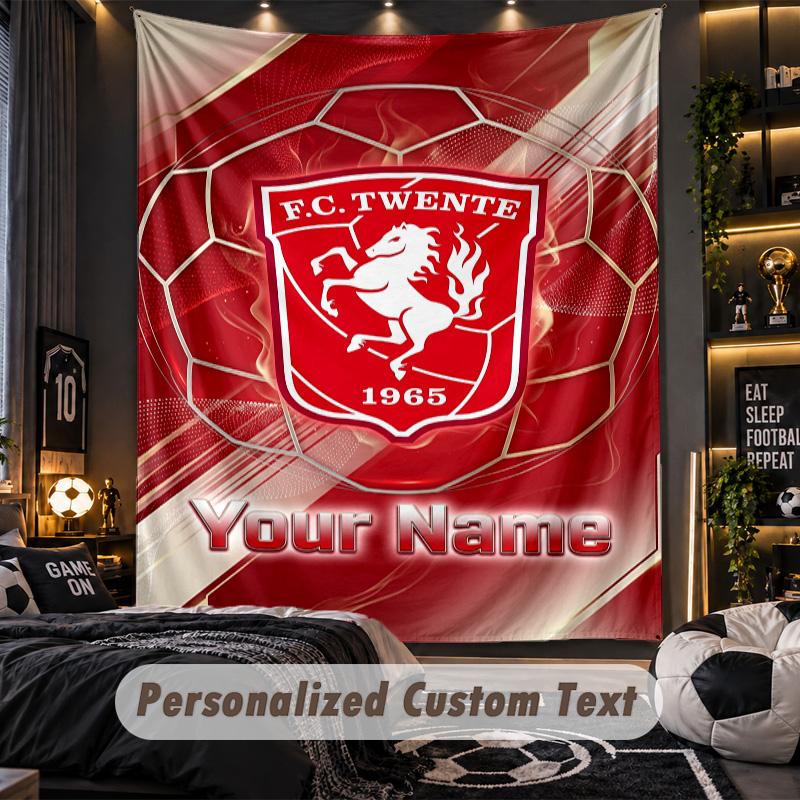 TapestryFC Twente Custom Name Text Personalized Wall Hanging Tapestry Home Wall Decor