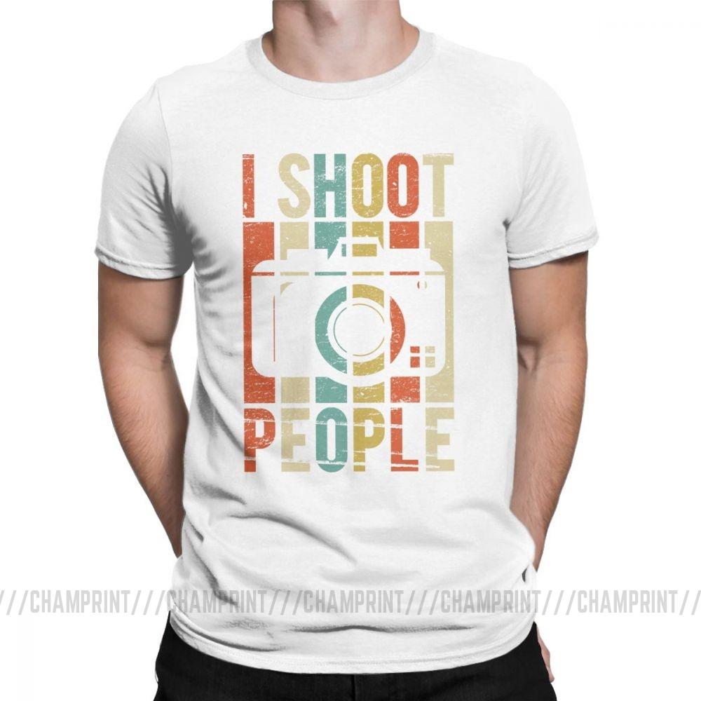 Men S Vintage Shoot People Photographer T Shirt Novelty 100 Cotton Tee Shirt Short Sleeve T