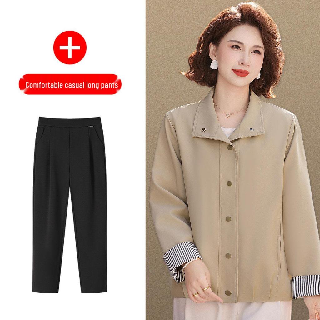 Elegant Spring Jacket 2026: New Style Lightweight Short for Middle-Aged Women