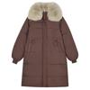 Women’s Calf-Length Windproof Thicken Warm Winter Jacket With Fur Lapel