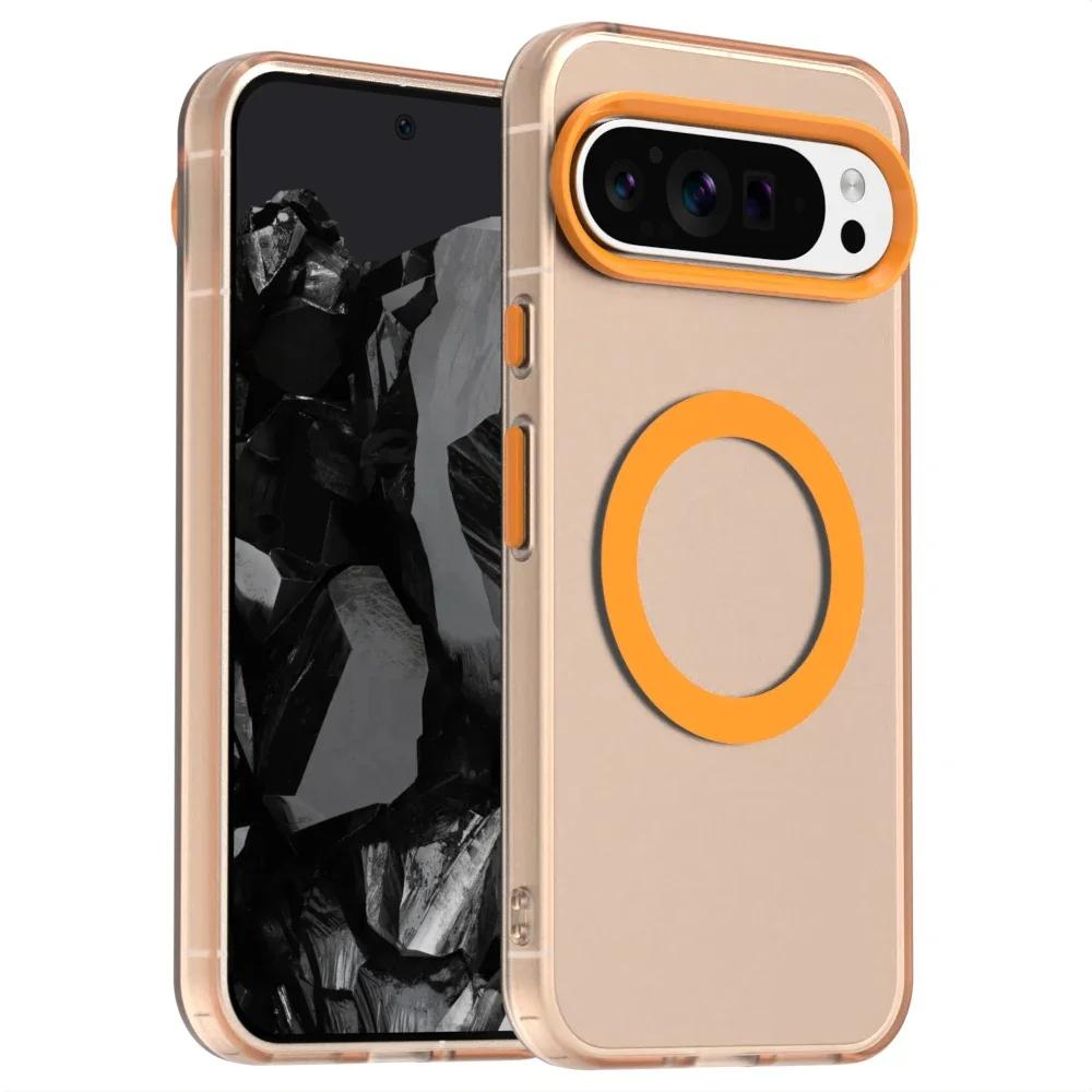 For Google Pixel 9 Pro XL 9A 8A  Matte Candy Color Clear Magnetic Cover For Google Pixel 8 Pro  For Magsafe Wireless Charge Case