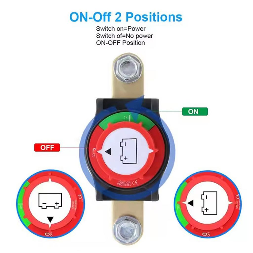 Wyłącznik Akumulatora Heavy-Duty , 275A 12-48V Włącz/Wyłącz Górny Słupek Akumulator Samochodowy, RV I Pojazdy - Niezawodne Rozwiązanie Odcięcia Zasilania