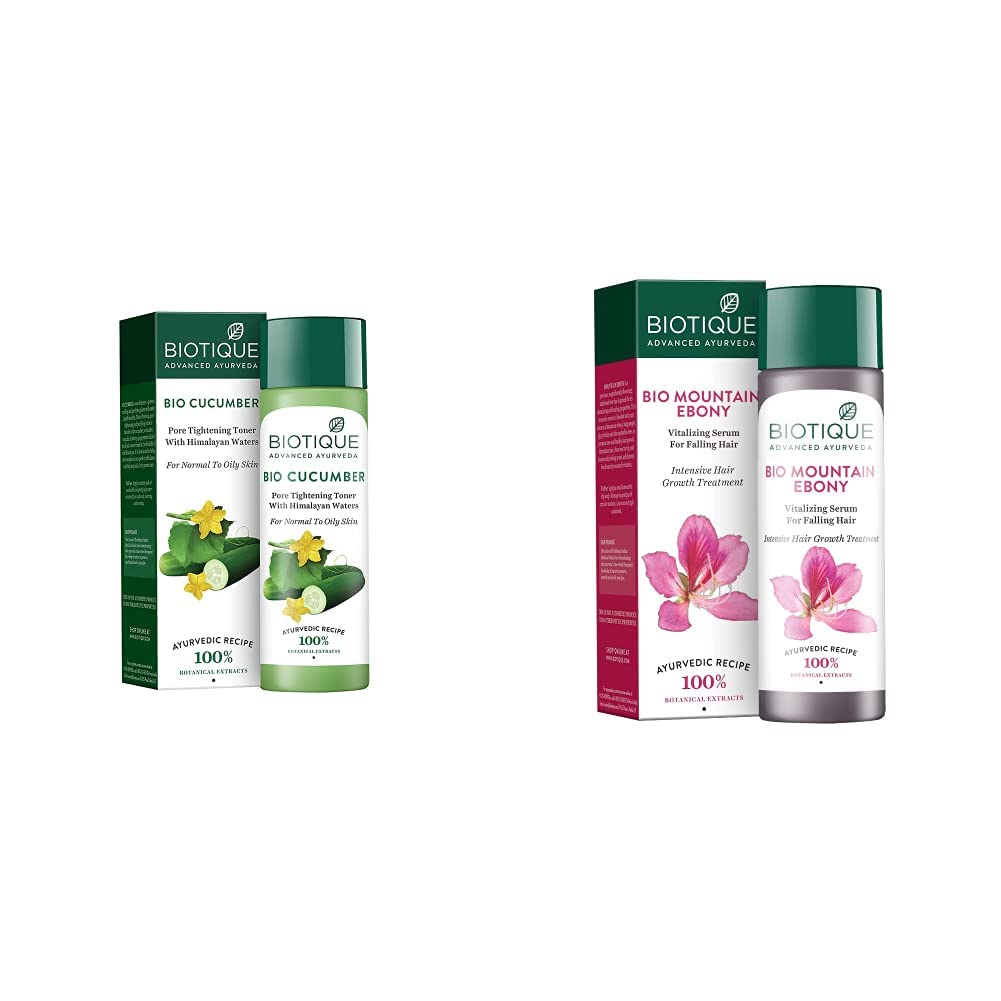 Best Indian Combo Biotique Bio Cucumber Pore Tightening Toner, 120ml & Biotique Bio White Advanced Fairness Face Wash, 150ml