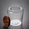 UOSU Glass Storage Jar with Acacia Wood Lid