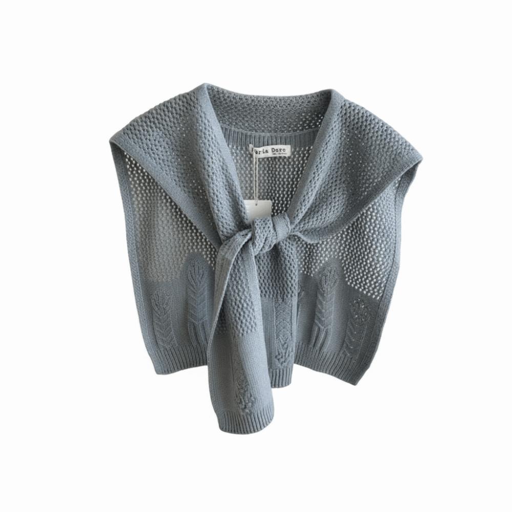 Mehrfarbiger Falscher Kragen Hohl Dünn Gestricktes Outfit Schal Trendige Nackenschutz-Weste Mädchen Damen