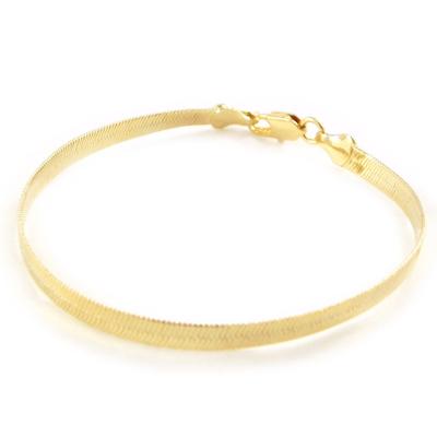 [H0394] - Gold Plated 'Miroir Design' Bracelet 18 Cm - 5 Mm