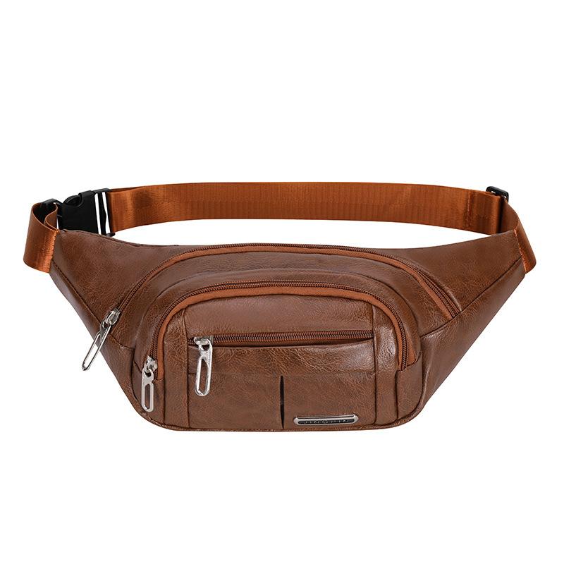 Leather Breast Bag, Men's Multi-functional Shoulder Fanny Pack, Crossbody Backpack, Casual Sports Fanny Pack, Waterproof Fanny Pack.