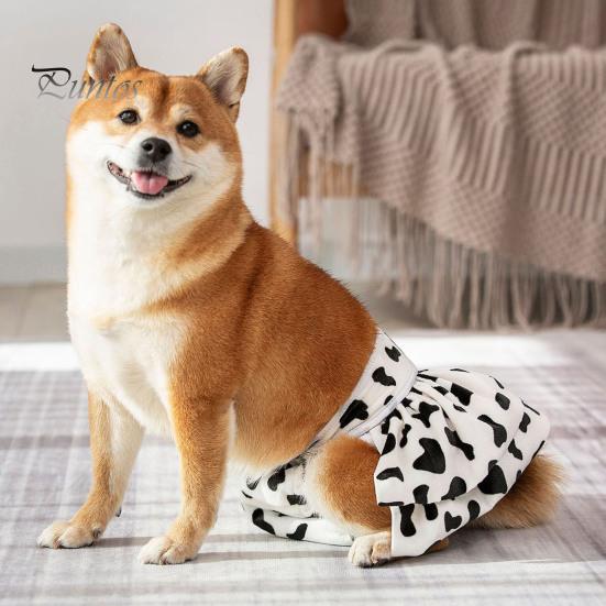 Pet Menstrual Pants Washable Fastener Tape Dog Diaper Reusable Fashionable Print Pet Physiological Pants Pet