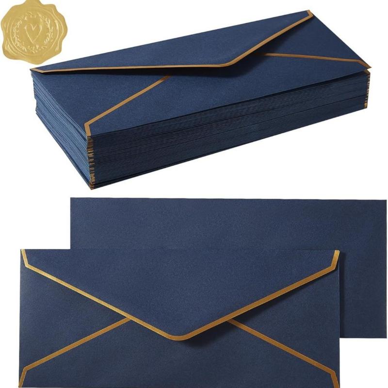 

New 10PCS Luxury Foil Sealed Envelope - Self-Sealing Wedding Invitations Thank-you Notes Corporate Events & Birthday Invitations