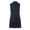 European-American Women's Fashion Lace Patchwork Silk Satin Mini Dress