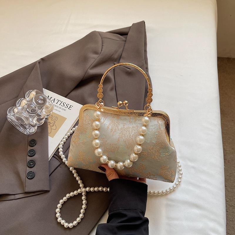 

2025 новая наплечная сумка-мессенджер сумка с вышивкой жемчугом в китайском стиле новая китайская сумка ретро клатч женская сумка синий