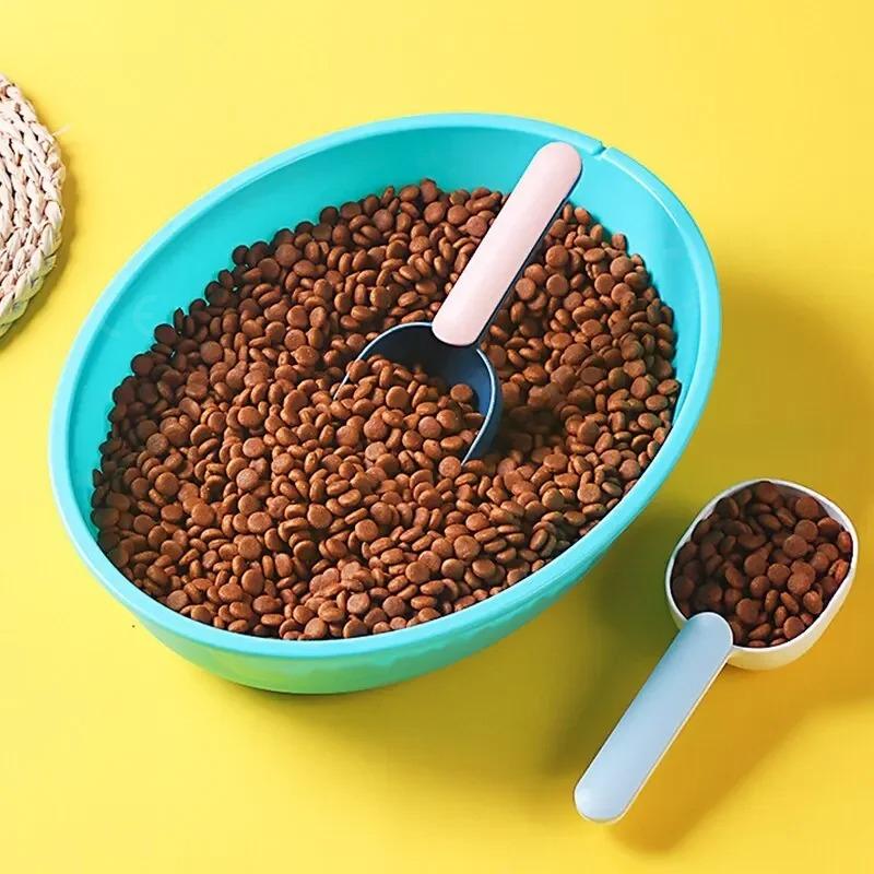 Cuchara para comida para perros, cuchara de Alimentación de Mascotas multifuncional con Clip de sellado, cuchara medidora dedicada para comida de gato de plástico de grado