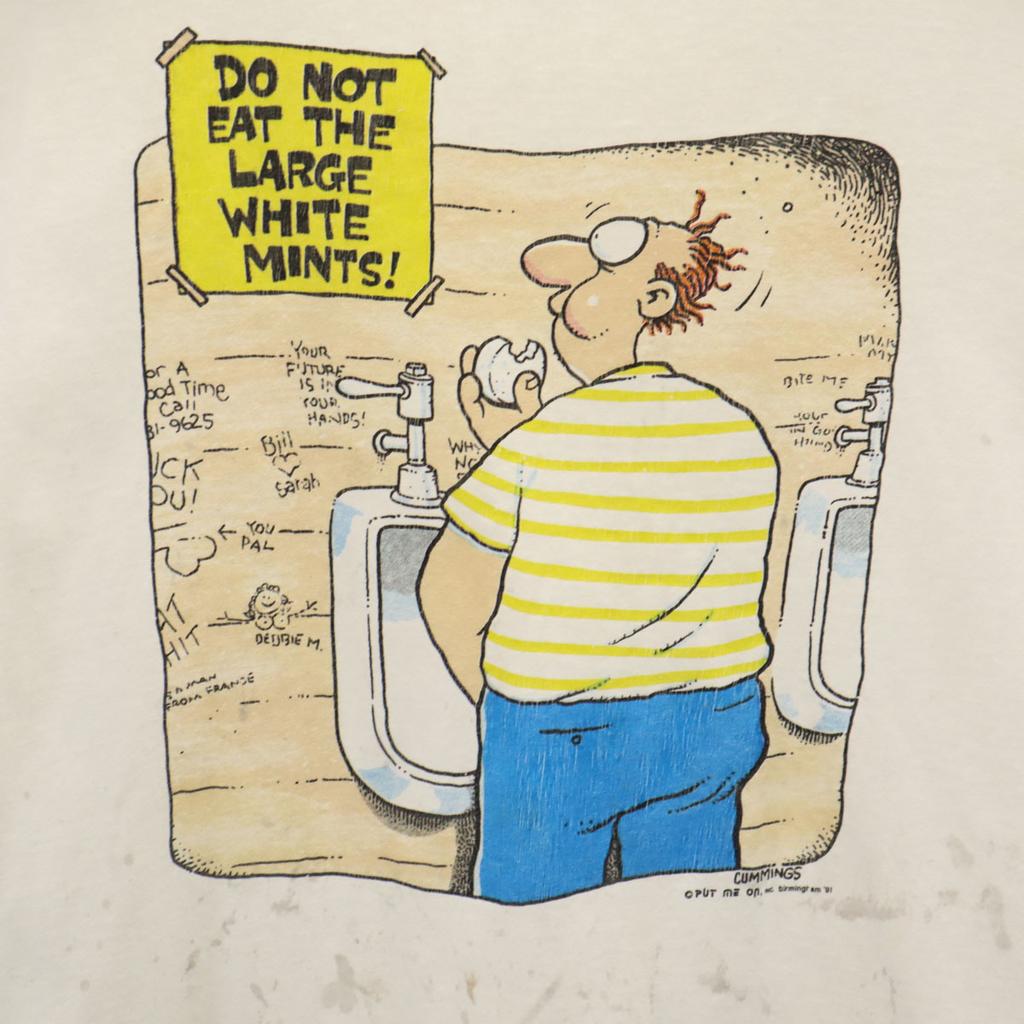 90s Made in USA Old Short sleeve T-shirt L white Single stitch Men's Used