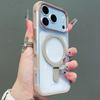Luxury Folding Holder Magnetic Charging Phone Case for Iphone 17 16 15 Pro Max Titanium Gray Magsafe Shockproof Hard Back Cover
