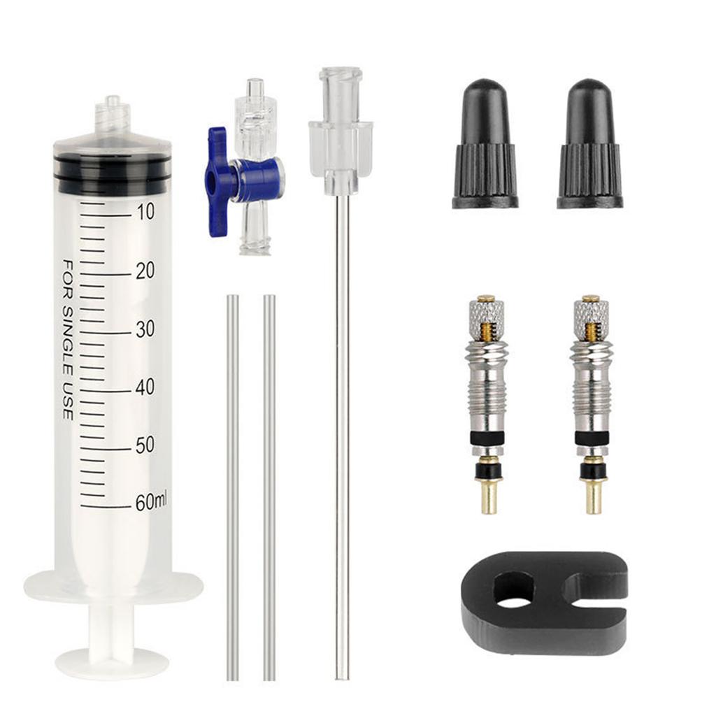 Road Bike Tire Repair Kits Mountain Bike Tubeless Tyre Sealant Syringe 60ml Bicycle Tire Fluid Injection Tool Enduring