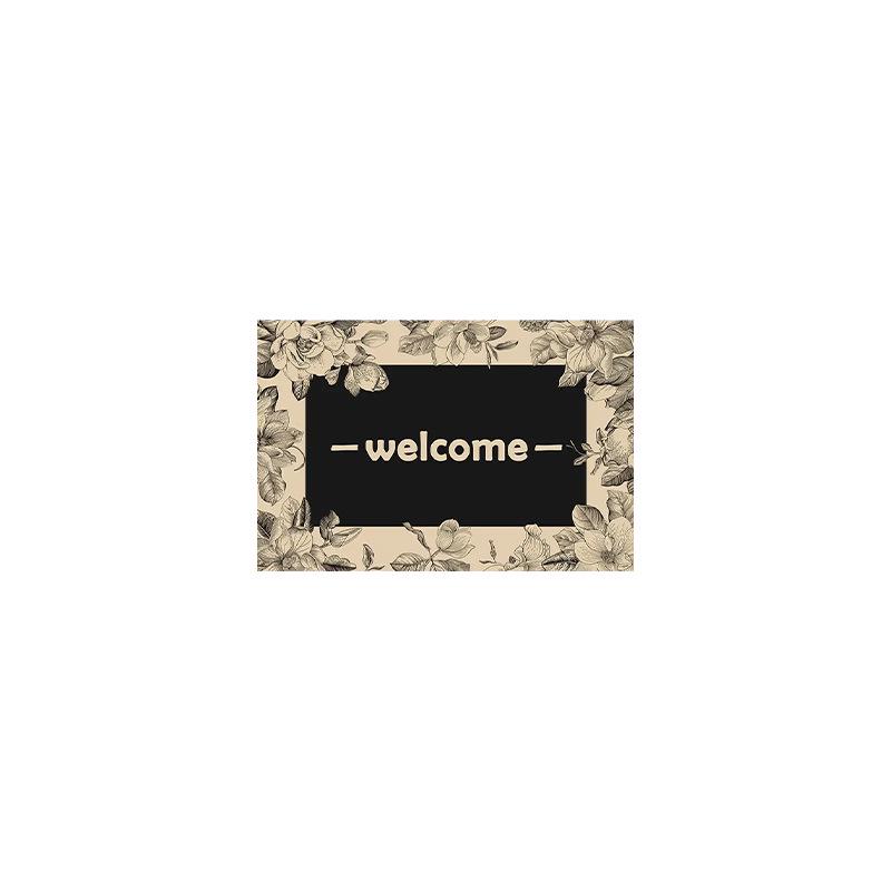 High-Quality Quick-Drying Black & White Bathroom Floor Mat - Water-Absorbent, Soft, Dirt-Resistant, In Stock.
